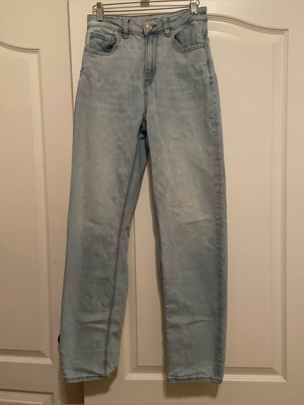 American Eagle Outfitters Mom Jeans Light Blue Straight-Leg Jeans